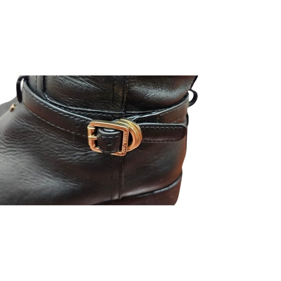 TORY BURCH Marlene Round-Toe Knee-High Black Leather Riding Boots Size 7.5 M - Picture 7 of 16